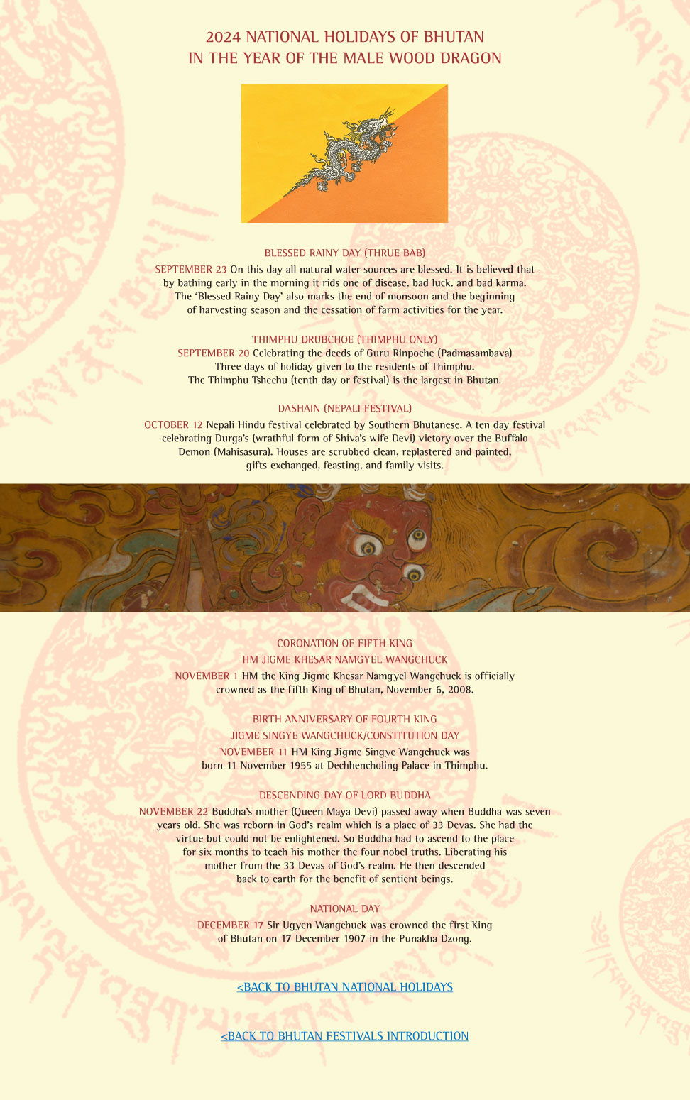 Kingdom of Bhutan National Holidays of Bhutan 2024 Bhutan at the