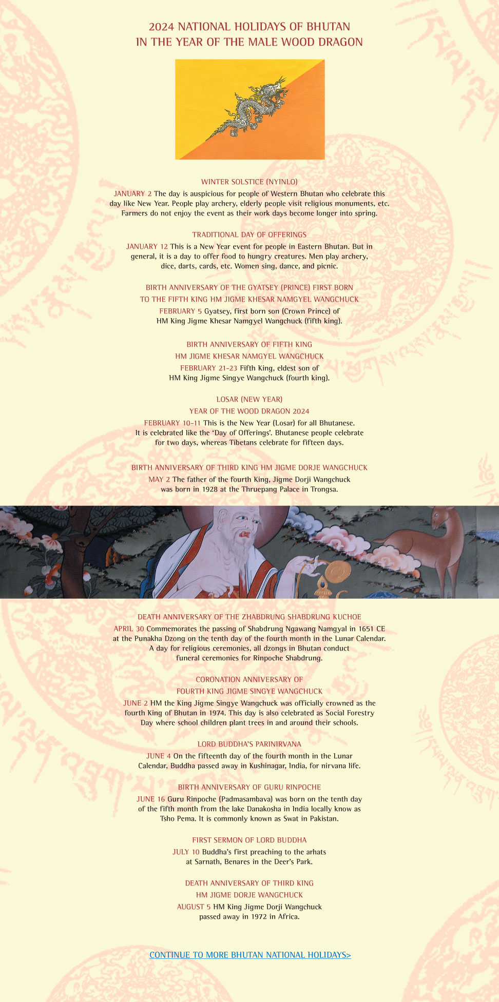 Kingdom of Bhutan National Holidays of Bhutan 2024 Bhutan at the